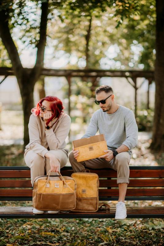 REDANT kožený batoh Frame horčicový MacBook 15" a 16"