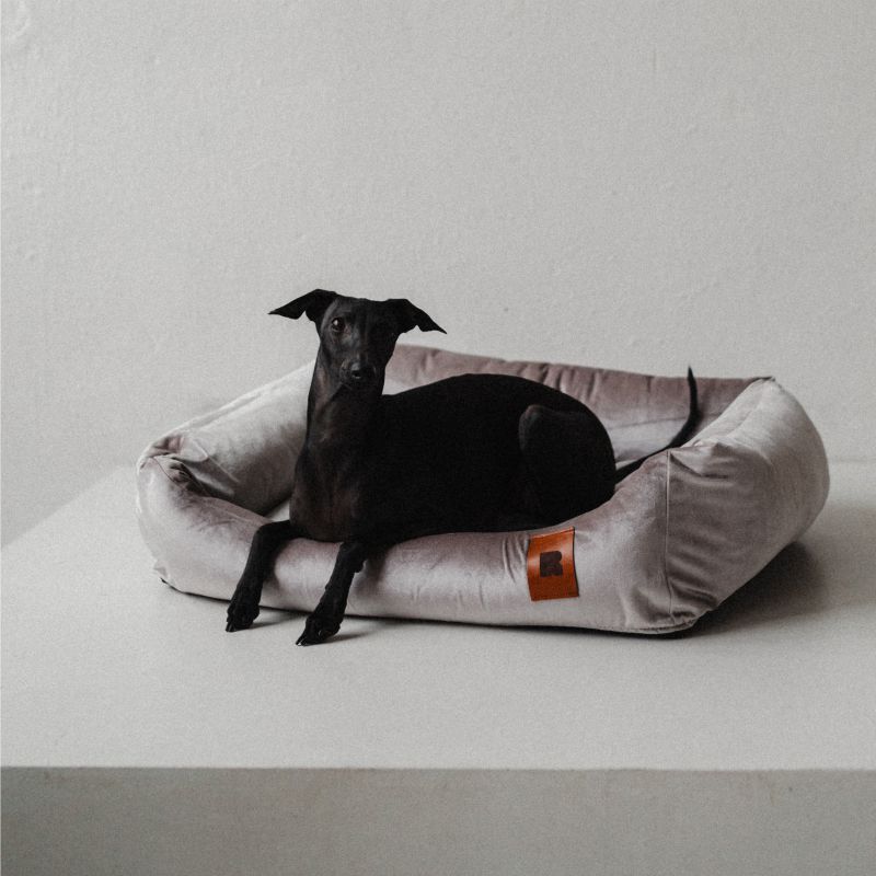 REDANT zamatový dog bed VELVET sivý - Size: M