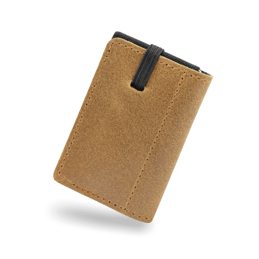 REDANT mini wallet in waxed leather NATIVE mustard