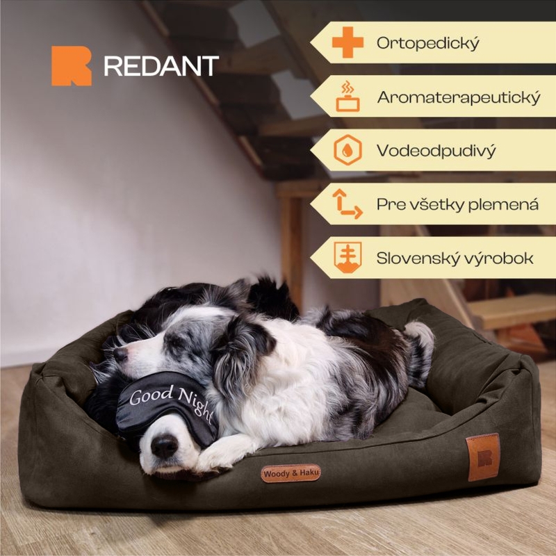 REDANT dog bed with memory foam DELUXE chocolate - Size: L