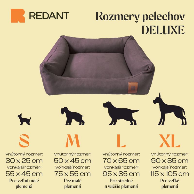 REDANT dog bed with memory foam DELUXE purple - Size: L