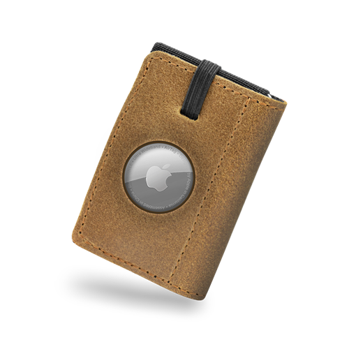 REDANT mini wallet for AirTag in waxed leather NATIVE mustard