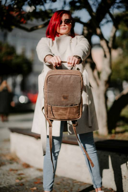 REDANT kožený batoh Frame hnedý MacBook 13" a 14"