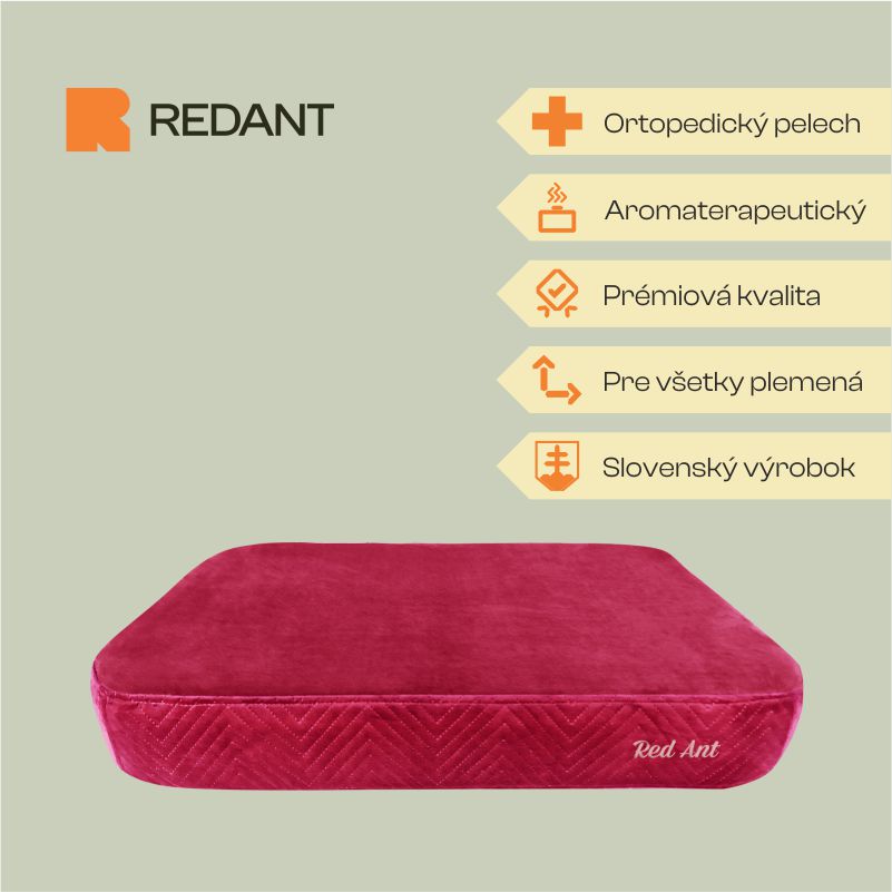 REDANT orthopedic dog bed with memory foam ORTHOPEDIC VELVET cyclamen - Size: S, Type of mattress: S pamäťovou penou