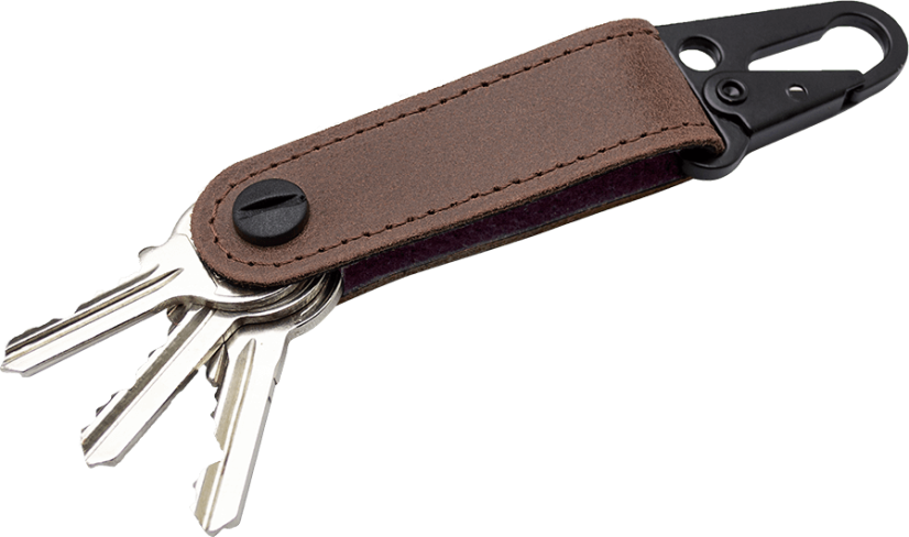 Kožená kľúčenka NATIVE / FRAME-Hnedá