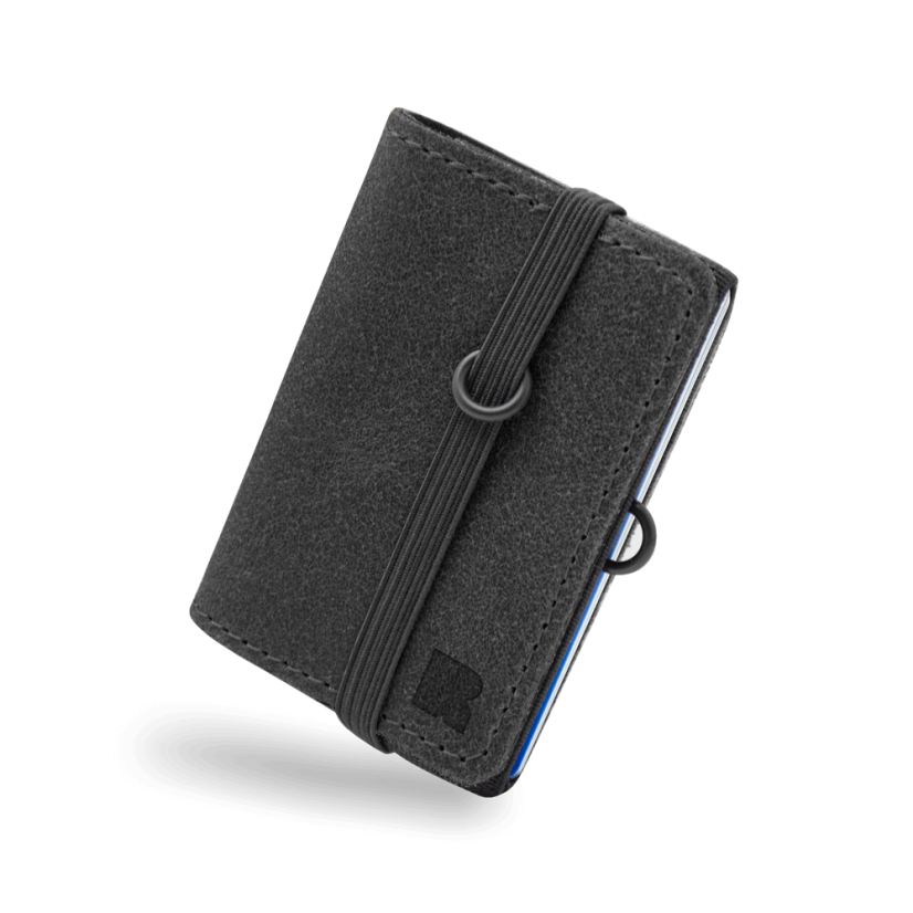 REDANT mini wallet in waxed leather NATIVE black