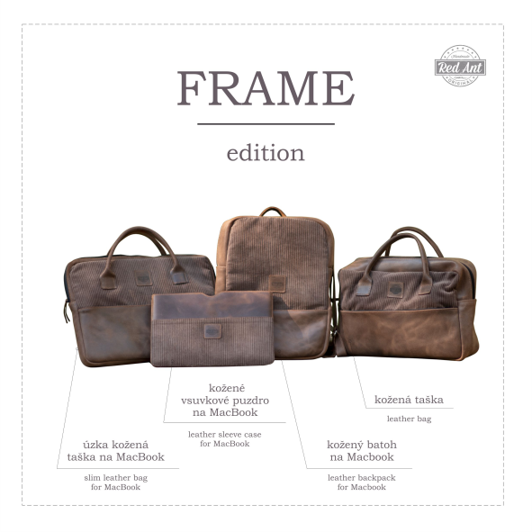 REDANT leather bag Frame mustard for MacBook 15" & 16"