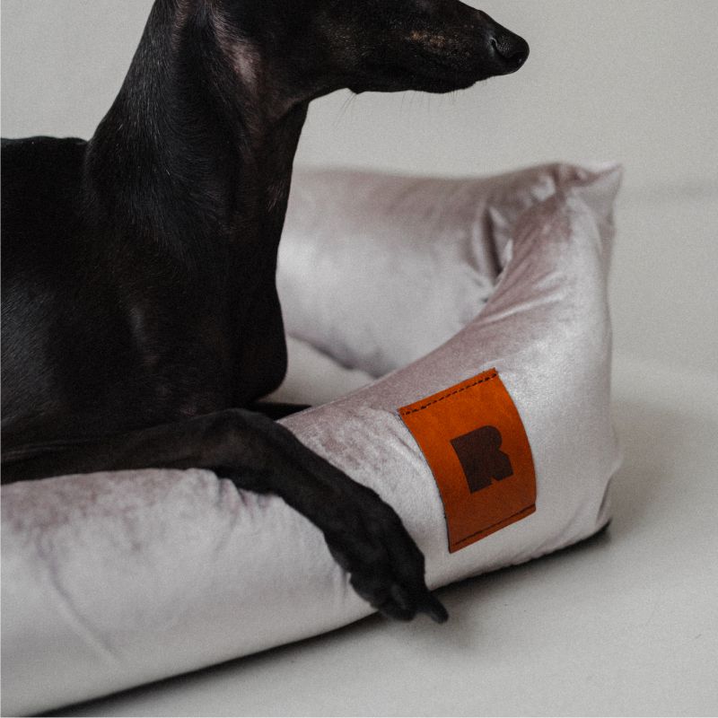 REDANT zamatový dog bed VELVET sivý - Size: M