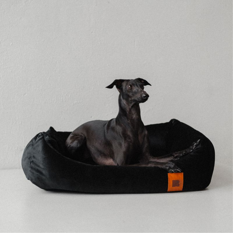 REDANT zamatový dog bed VELVET čierny - Size: S