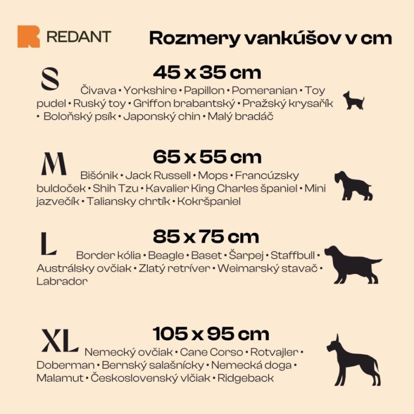 REDANT corduroy dog pillow CORD cognac - Size: XL