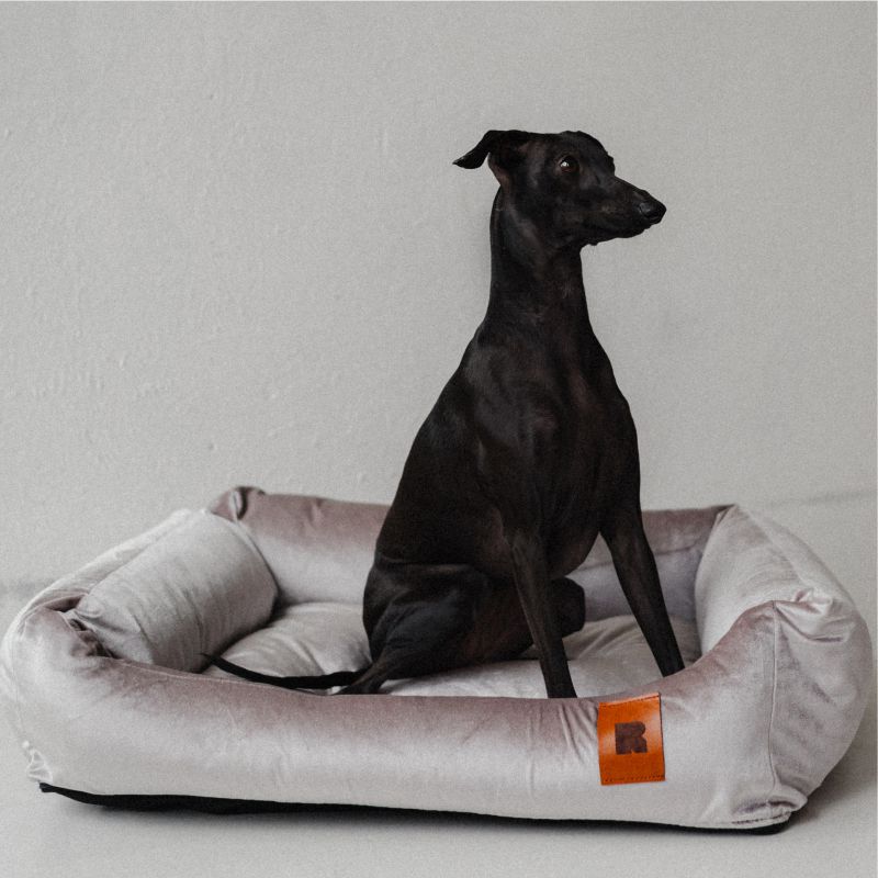 REDANT zamatový dog bed VELVET sivý - Size: M