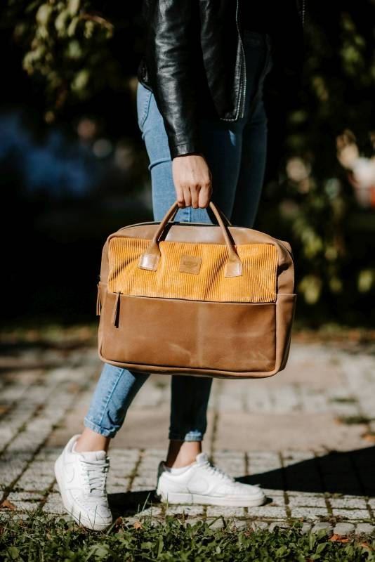 REDANT travel leather bag FRAME mustard