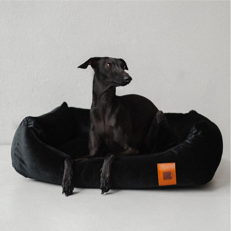REDANT zamatový dog bed VELVET čierny - Size: S