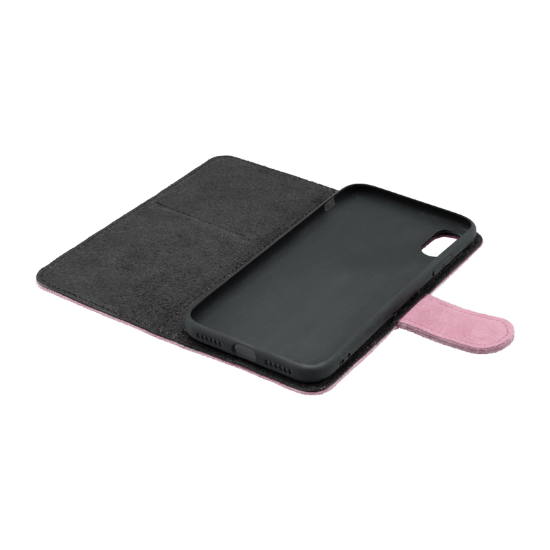 Knižkové puzdro na telefón z brúsenej kože nude iPhone 11 Pro Max