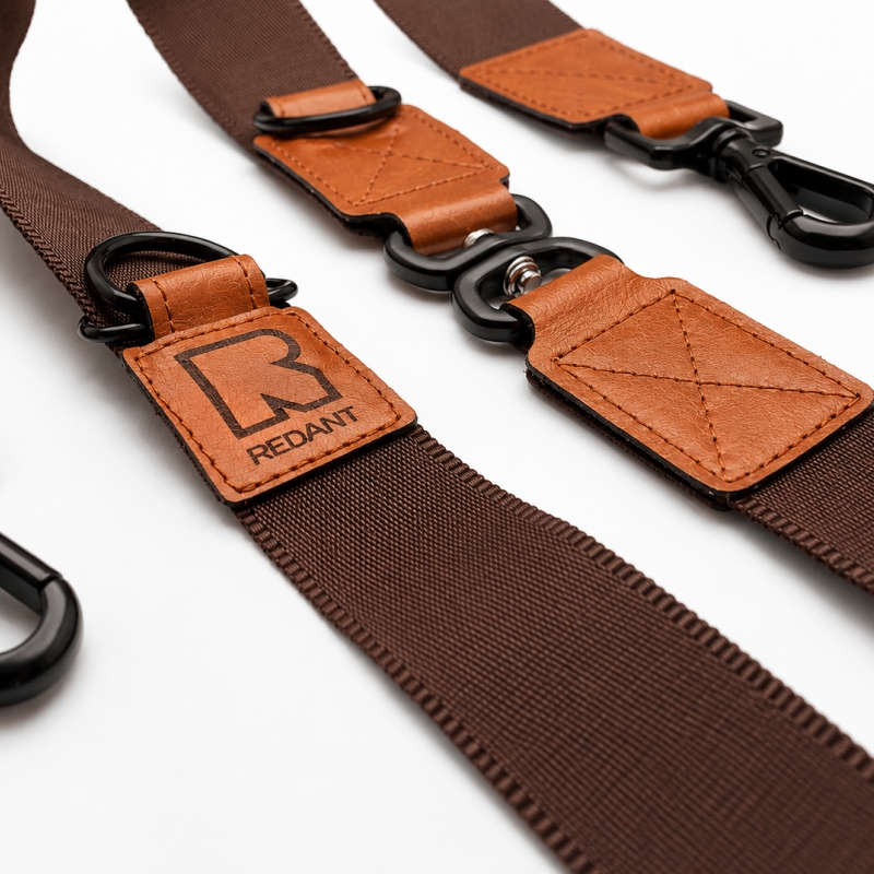 REDANT luxury adjustable running leash brown