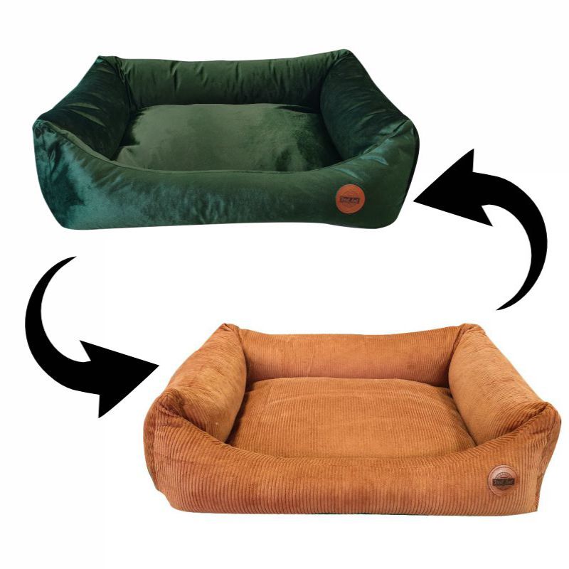 REDANT menčestrový pelíšek pro psa CORD olivový - Velikost: L