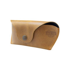 Kožené puzdro na okuliare so zapínaním NATIVE / FRAME horčicový