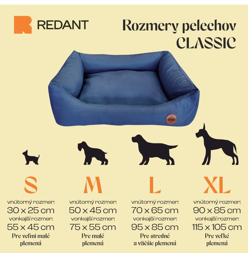 REDANT nepremokavý pelech pre psa CLASSIC modrý