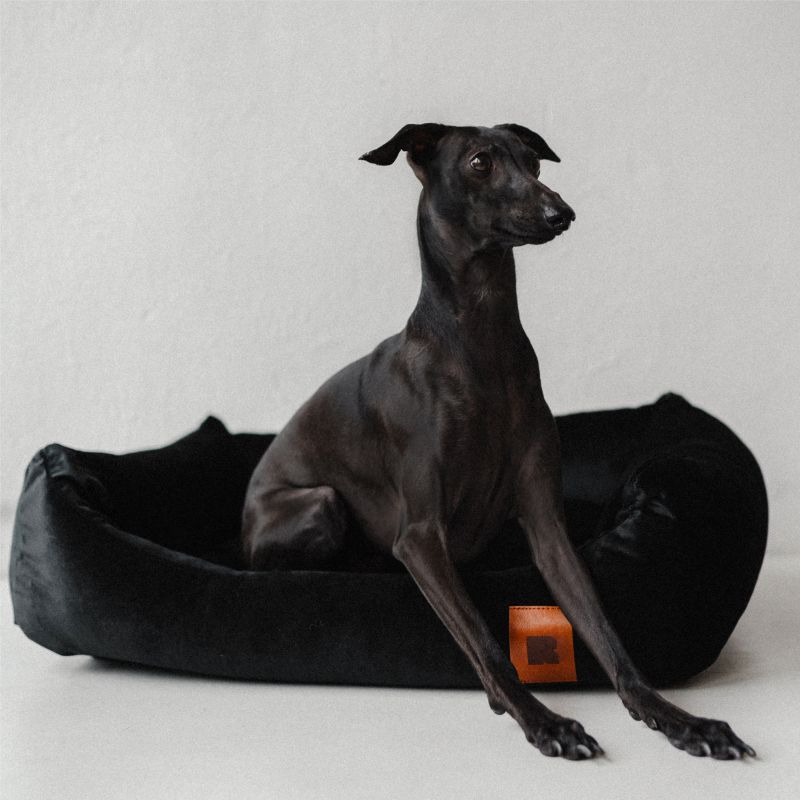 REDANT zamatový dog bed VELVET čierny - Size: S