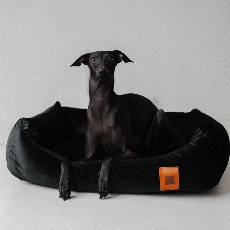 REDANT zamatový dog bed VELVET čierny - Size: S