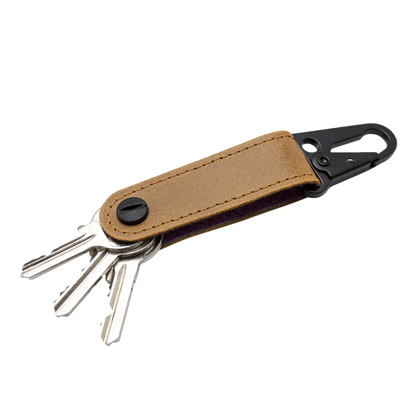 Kožená kľúčenka NATIVE / FRAME-Horčicová