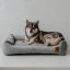 REDANT menčestrový dog bed CORD sivý - Size: S