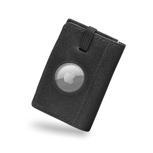REDANT mini wallet for AirTag in waxed leather NATIVE black