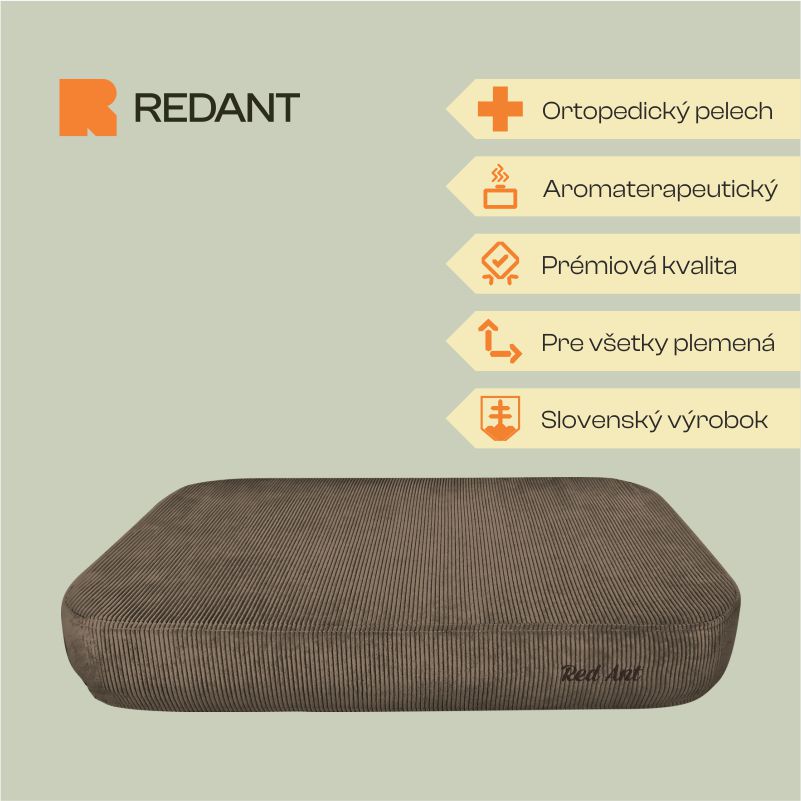 REDANT orthopedic dog bed with memory foam ORTHOPEDIC CORD chocolate