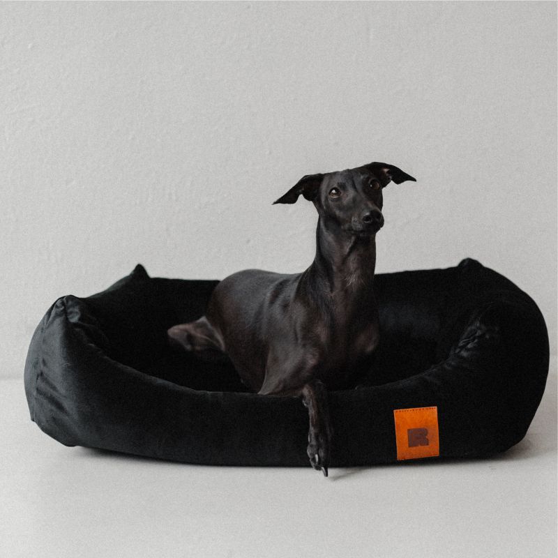 REDANT zamatový dog bed VELVET čierny - Size: S