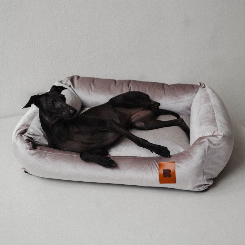 REDANT zamatový dog bed VELVET sivý - Size: M
