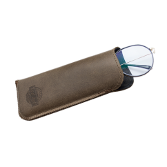 Vsuvkové puzdro na okuliare z brúsenej kože NATIVE hnedé