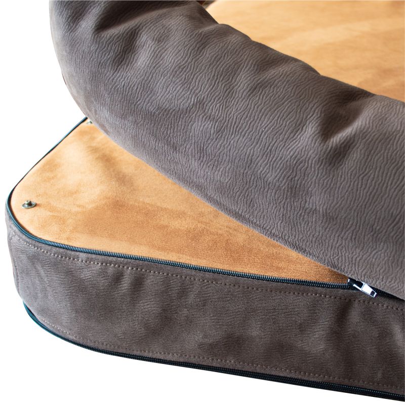 REDANT orthopedic dog bed with memory foam ORTHOPEDIC DELUXE chocolate-and-cream - Size: L
