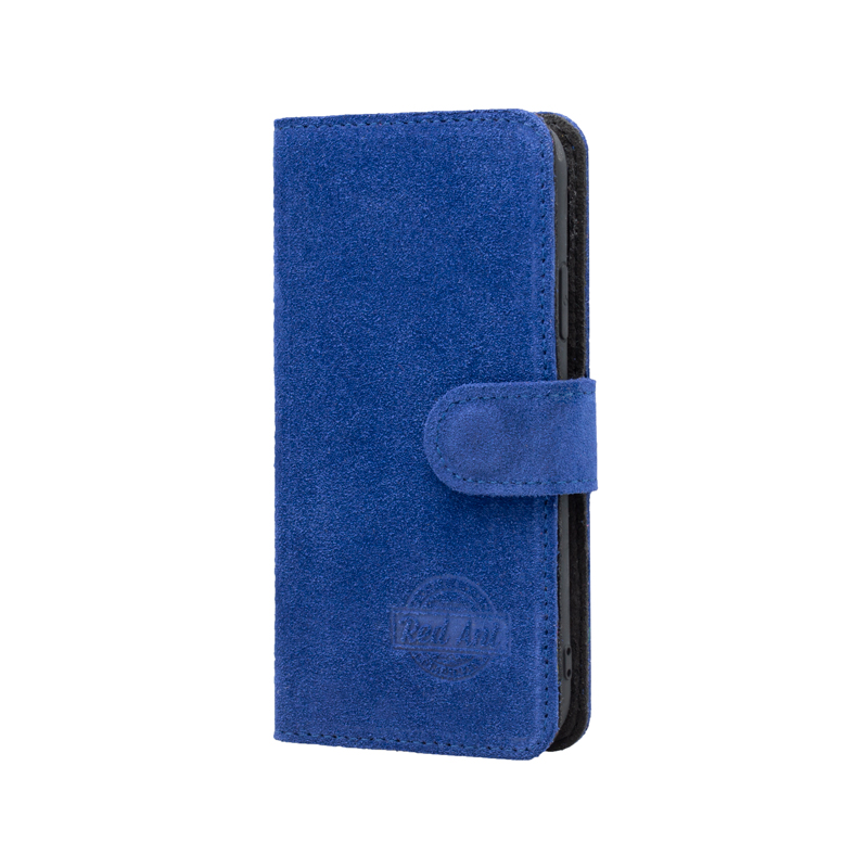 Knižkové puzdro na telefón z brúsenej kože modré Samsung Galaxy S20 Plus