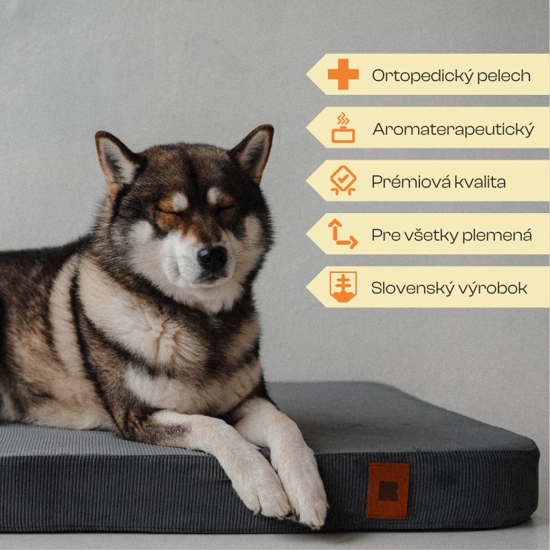 REDANT ortopedický pelíšek pro psa s paměťovou pěnou ORTHOPEDIC CORD antracitový - Velikost: S, Druh matrace: S pamäťovou penou