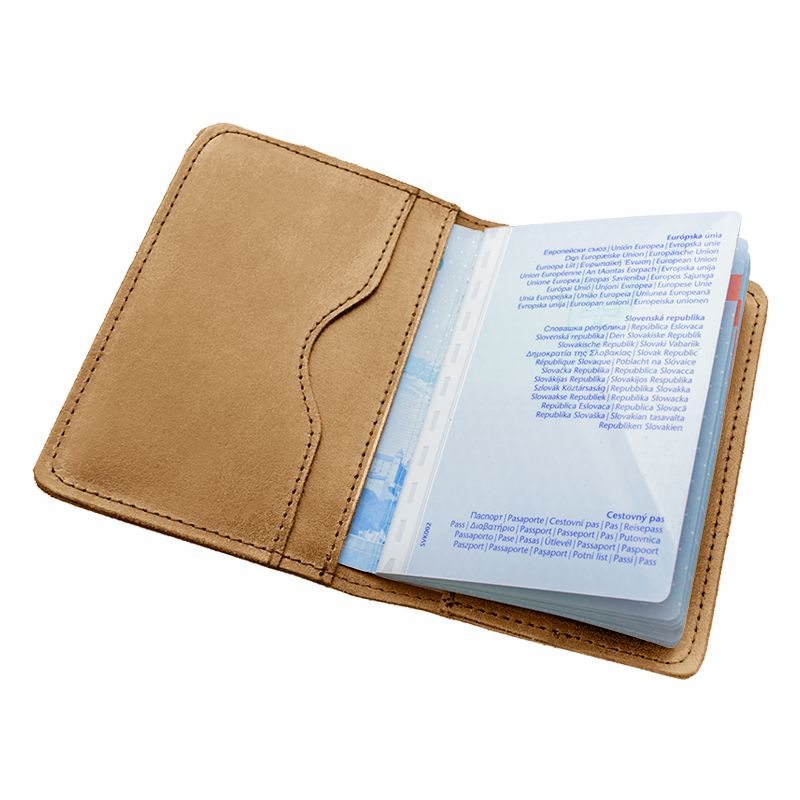REDANT leather passport cover NATIVE mustard