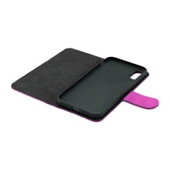 Knižkové puzdro na telefón z brúsenej kože cyklamenové iPhone 14