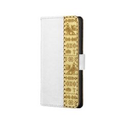 Kožené puzdro na telefón Čičmany biele Samsung Galaxy S24 Ultra