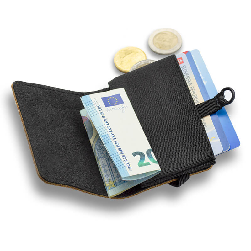 REDANT mini wallet in waxed leather NATIVE black