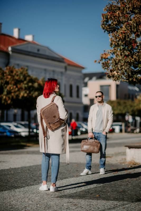 REDANT kožený batoh Frame hnedý MacBook 13" a 14"