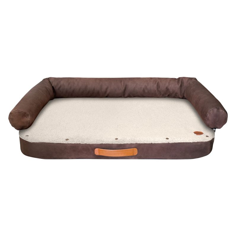 REDANT orthopedic dog bed with memory foam ORTHOPEDIC DELUXE chocolate-and-cream - Size: L