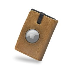 REDANT mini wallet for AirTag in waxed leather NATIVE mustard