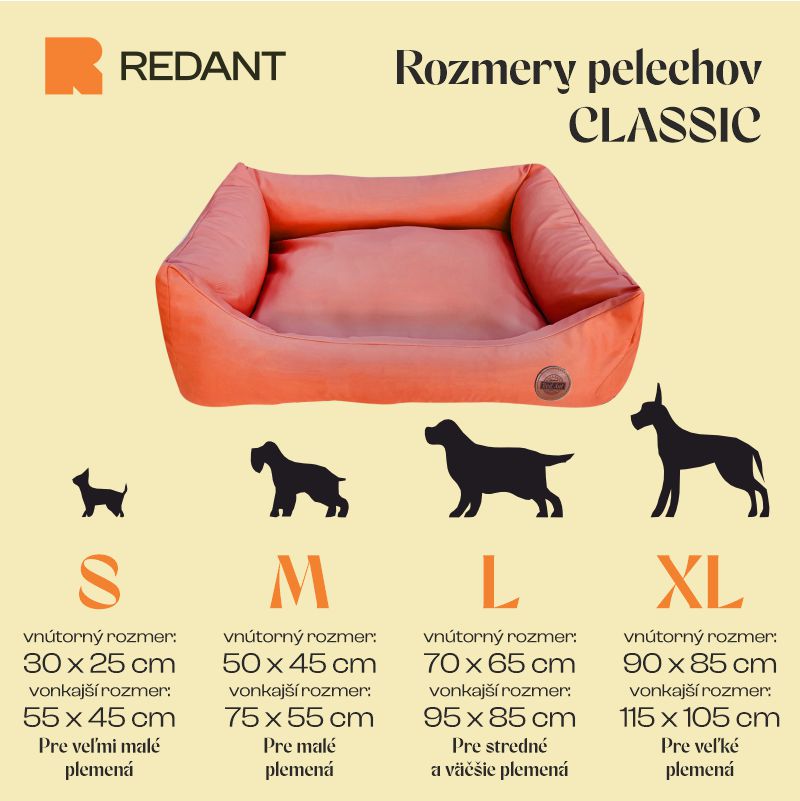 REDANT waterproof dog bed CLASSIC tehlový - Size: XL