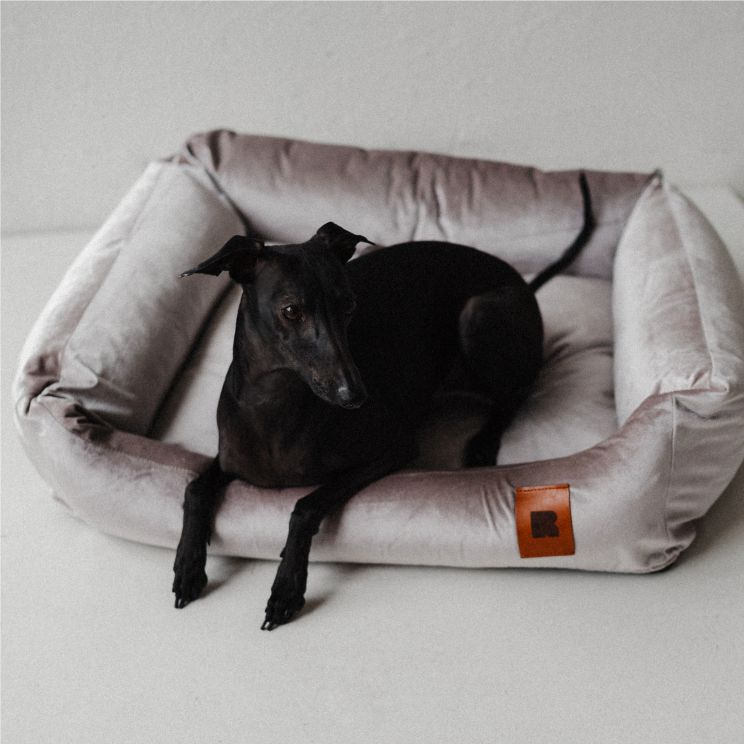 REDANT zamatový dog bed VELVET sivý - Size: M