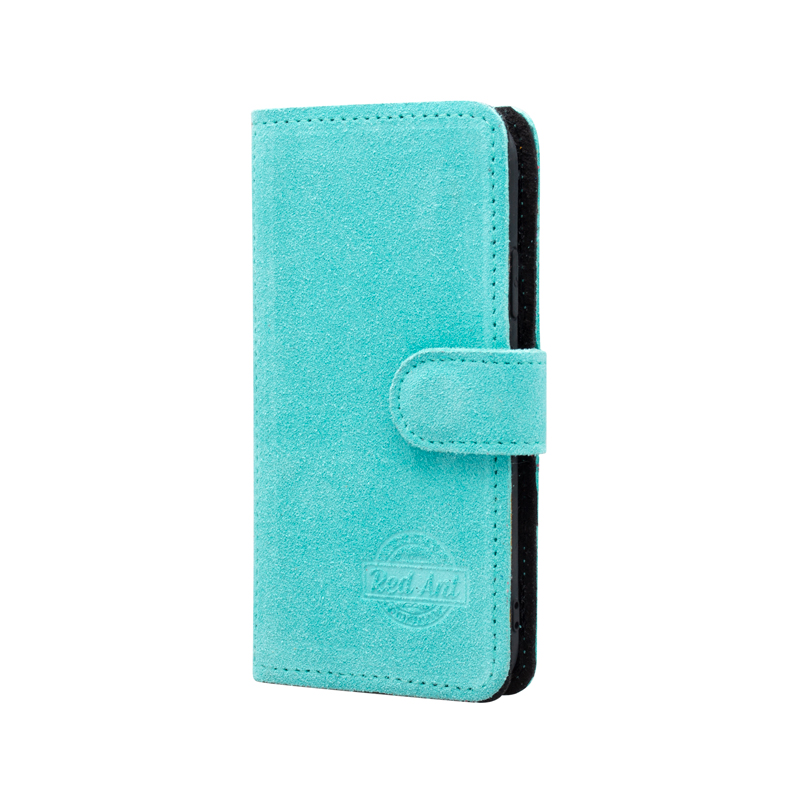 Knižkové puzdro na telefón z brúsenej kože tyrkysové Samsung Galaxy S20 Ultra