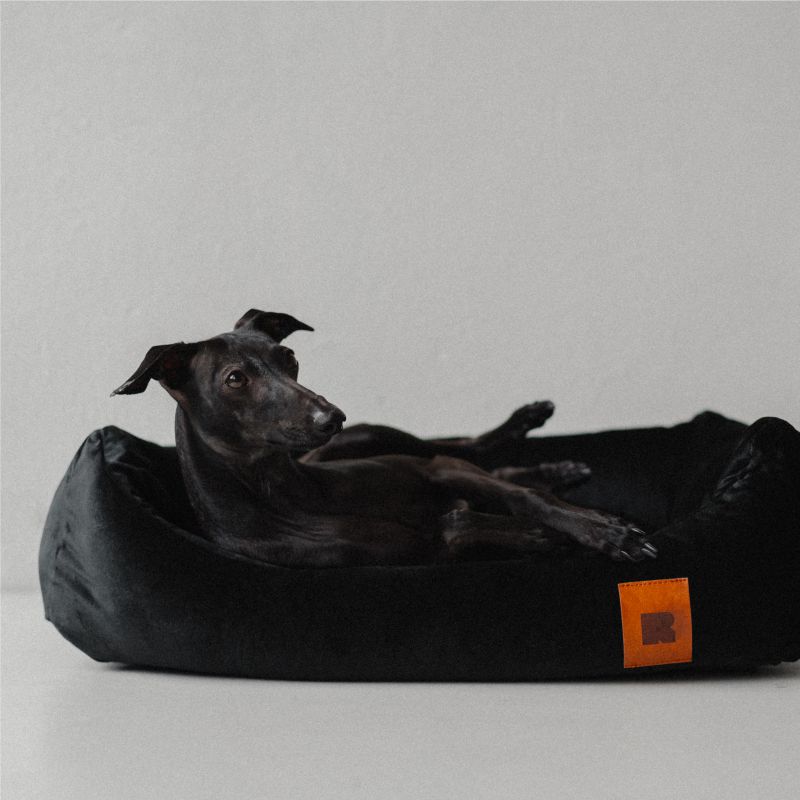 REDANT zamatový dog bed VELVET čierny - Size: S