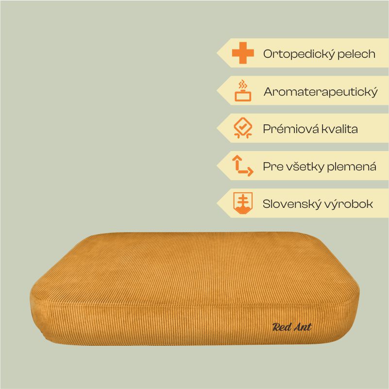 REDANT náhradná obliečka na ortopedický pelech ORTHOPEDIC CORD horčicová - Veľkosť: S