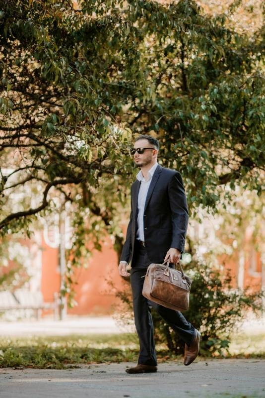 REDANT cestovní kožená taška FRAME hnědá